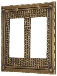 Bungalow Style Double GFI Cover Plate In Solid Cast Brass